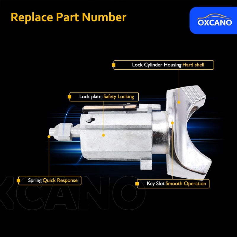 OXCANO Ignition Lock Cylinder Switch & Door Lock Cylinders Compatible with 1990 1991 1992 1993 1994 1995 Ford F150/250/350, E150/250/350 Ranger Aerostar Bronco & Mercury Grand Marquis Vehicles - Image 3